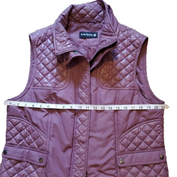 BETTY Barclay Elements Purple Quilted Puffy Lightweight Vest Size 14 - Picture 11 of 13